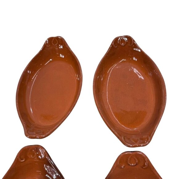 Vintage Set Of 4 VULCANIA pottery platter 10 " Clay Bake Dish #20 Made‎ In Italy - Picture 4 of 8